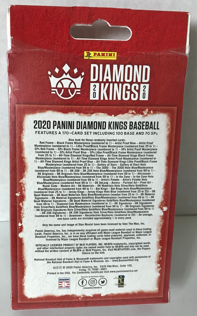 Thumbnail: MLB Panini 2020 Diamond Kings Baseball Trading Card Hanger Box