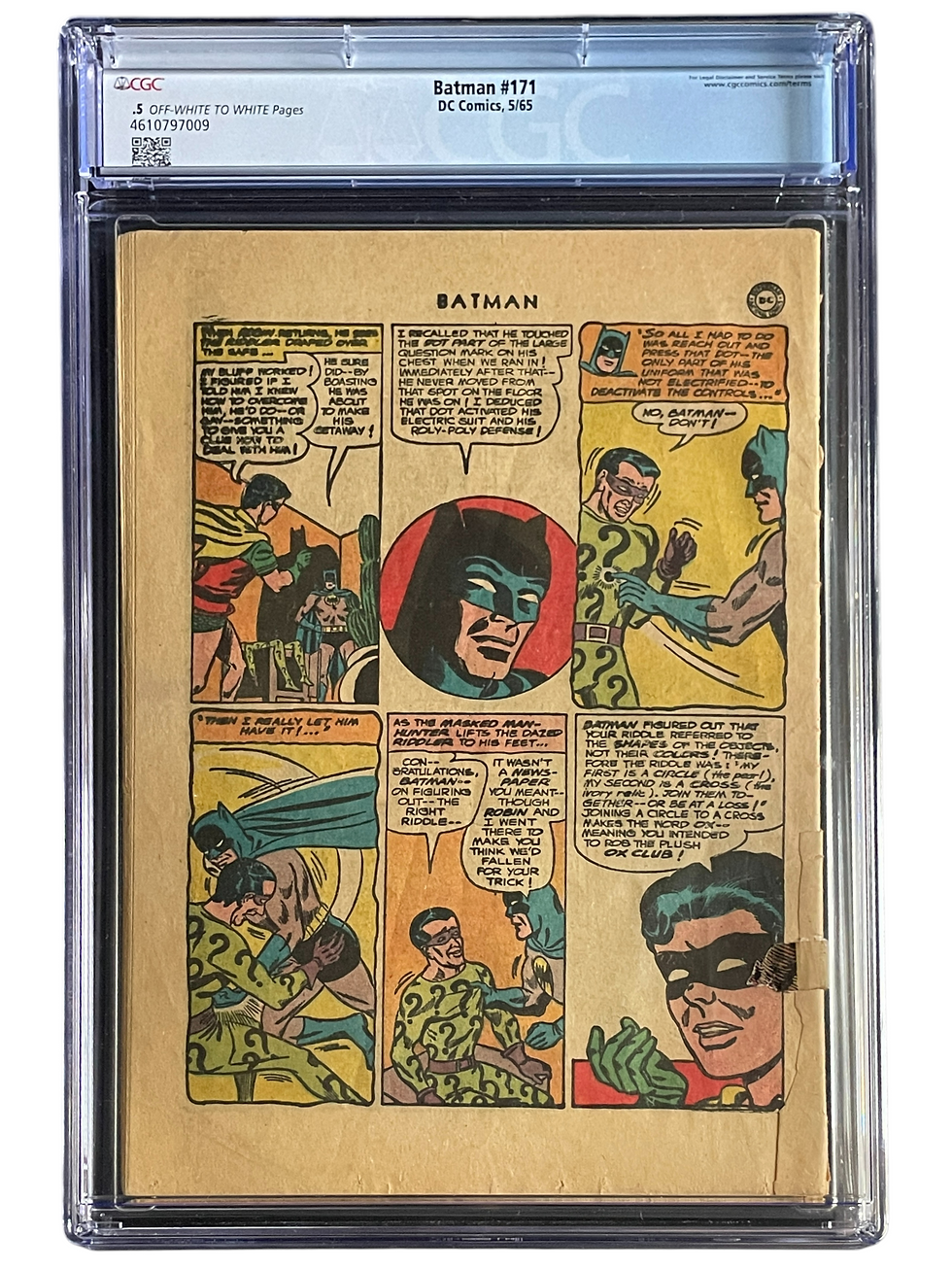 Thumbnail: Batman 171 CGC .5 OW/WH No Back Cover Page 16 Missing 1965