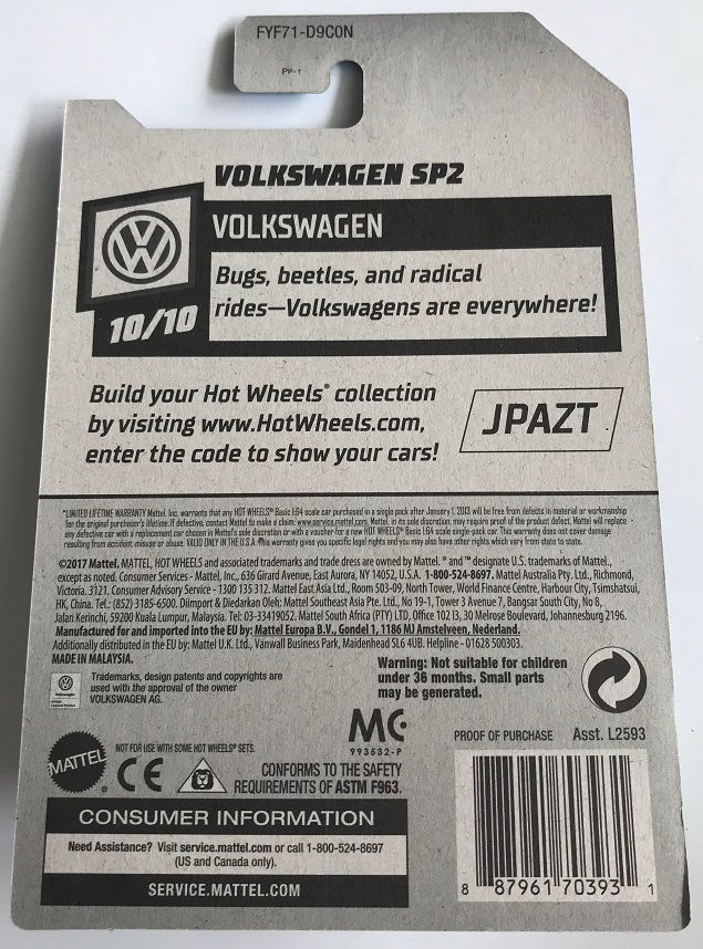 Thumbnail: Hot Wheels Volkswagen Volkswagen SP2