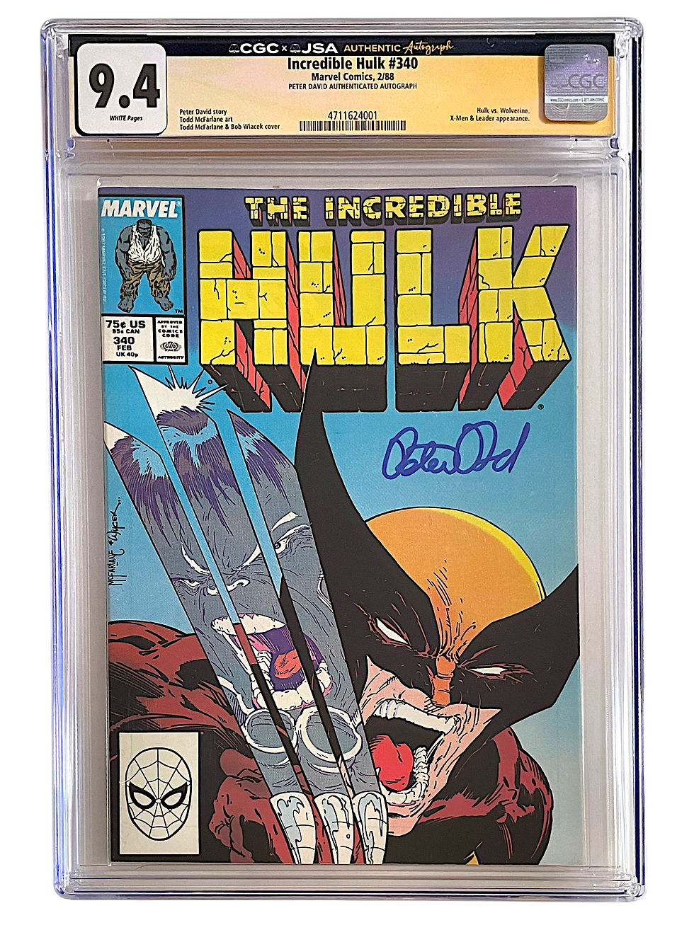Thumbnail: Incredible Hulk 340 CGC JSA 9.4 WH Signed by Peter David