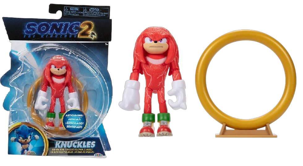 Sonic the Hedgehog 2 Knuckles with Ring Stand Action Figure