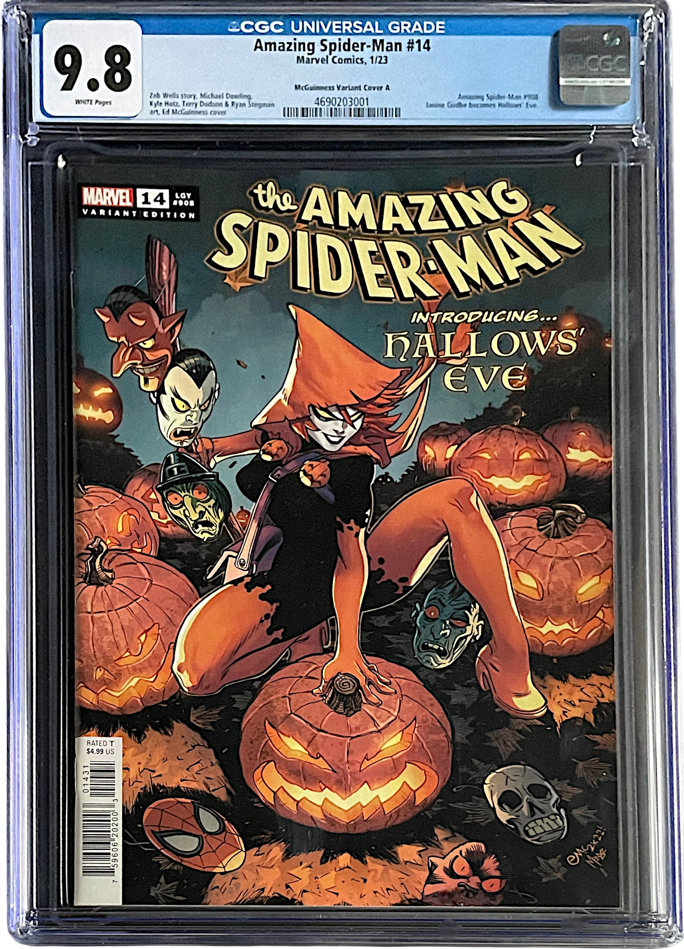 Amazing Spider-Man 14 McGuinness Variant Cover A CGC 9.8 WH