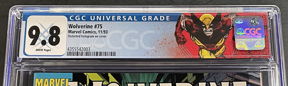 Thumbnail: Wolverine 75 CGC 9.8 WH Blue hologram error edition Kay-Bee Toys Insert
