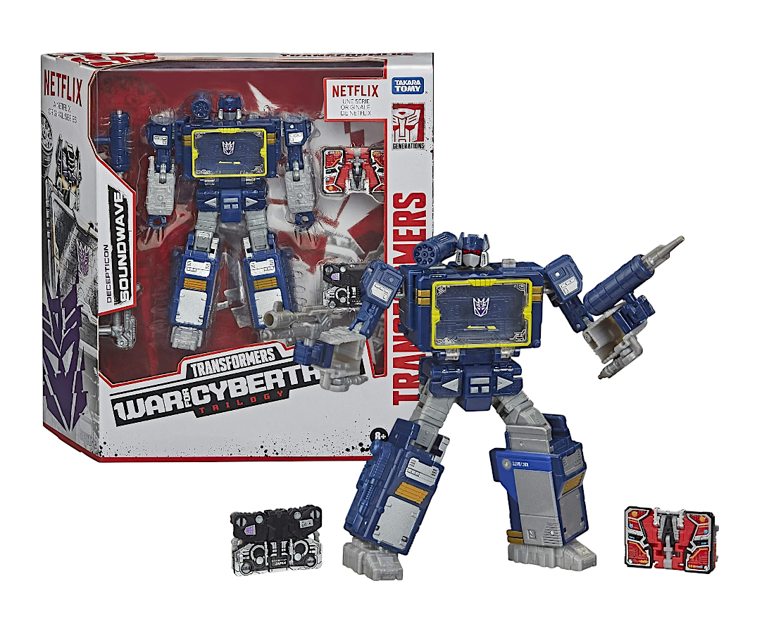 Transformers Netflix War for Cybertron Trilogy Voyager Class Soundwave 3-Pack