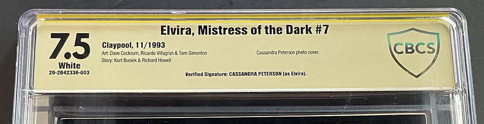Thumbnail: Elvira Mistress of the Dark #7 CBCS 7.5 WH [Vertified Sig by Cassandra Peterson]