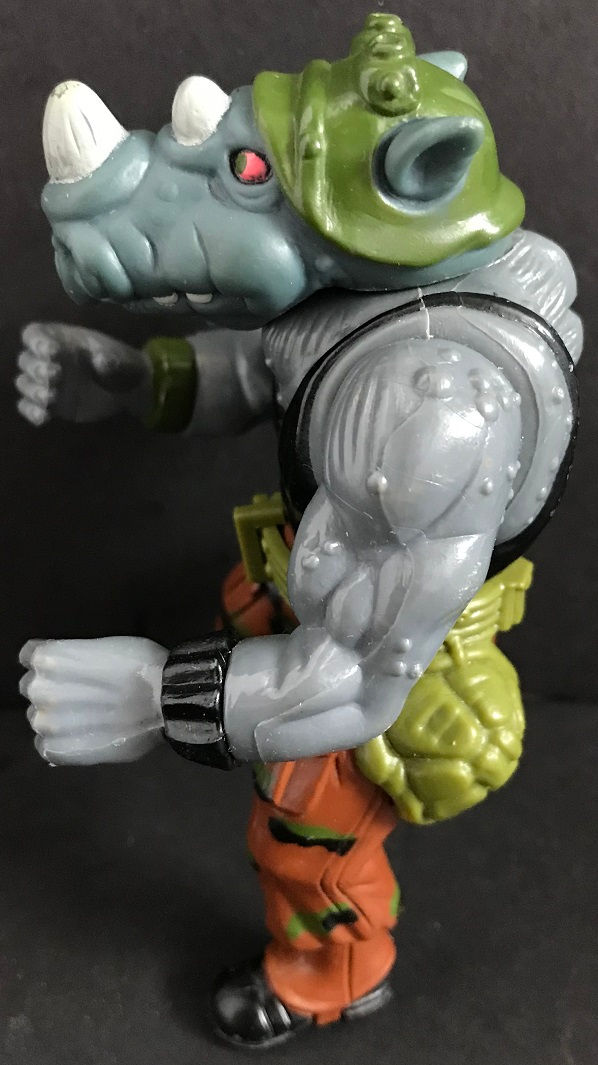 Thumbnail: 1988 Pre-Owned TMNT Rocksteady Hard Head Loose Complete With Portrait Card