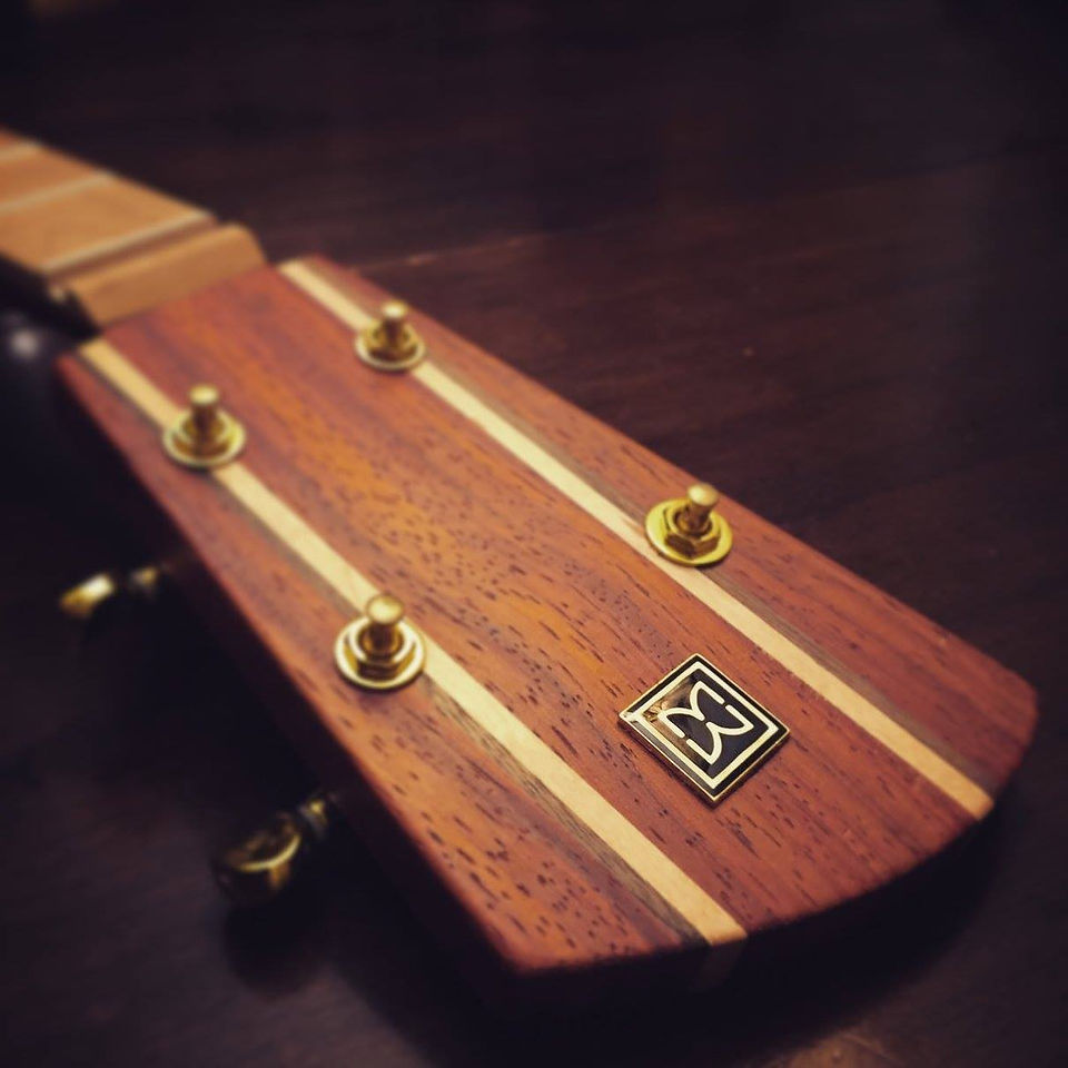 Le Bijou Cigar Box Guitar Headstock Detail