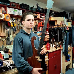 Miles' custom bass project is coming along beautifully.