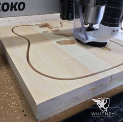 CNC operations to test carve a pine telecaster body.