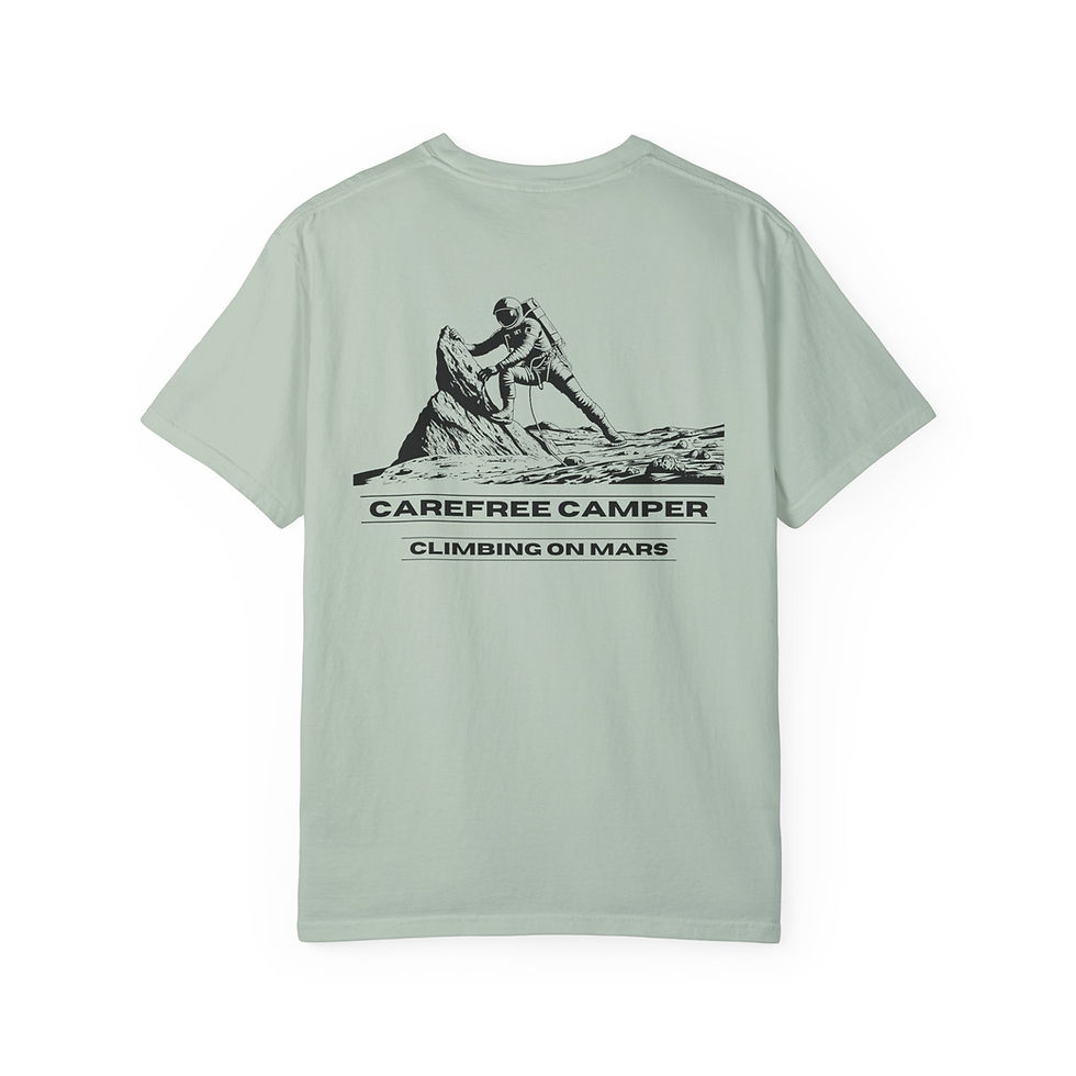 Thumbnail: Climbing on Mars Unisex Garment-Dyed T-Shirt | Adventure Inspirational Tee