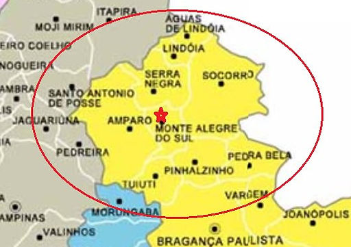 Mapa de atendimento para desentupimento em Monte Alegre do Sul