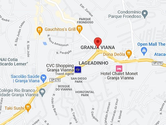 Mapa Desentupimento Granja Vianna Área de Atendimento