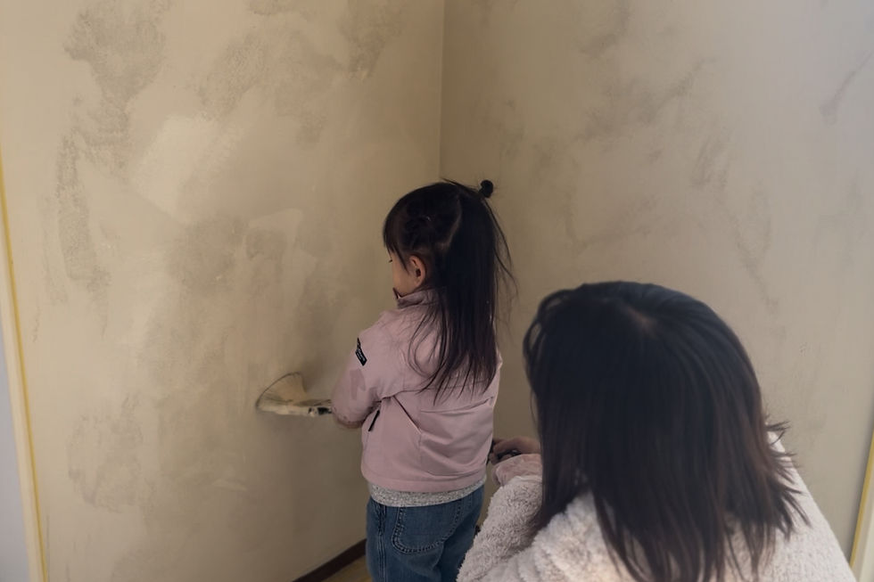 親子で壁塗りワークショップ