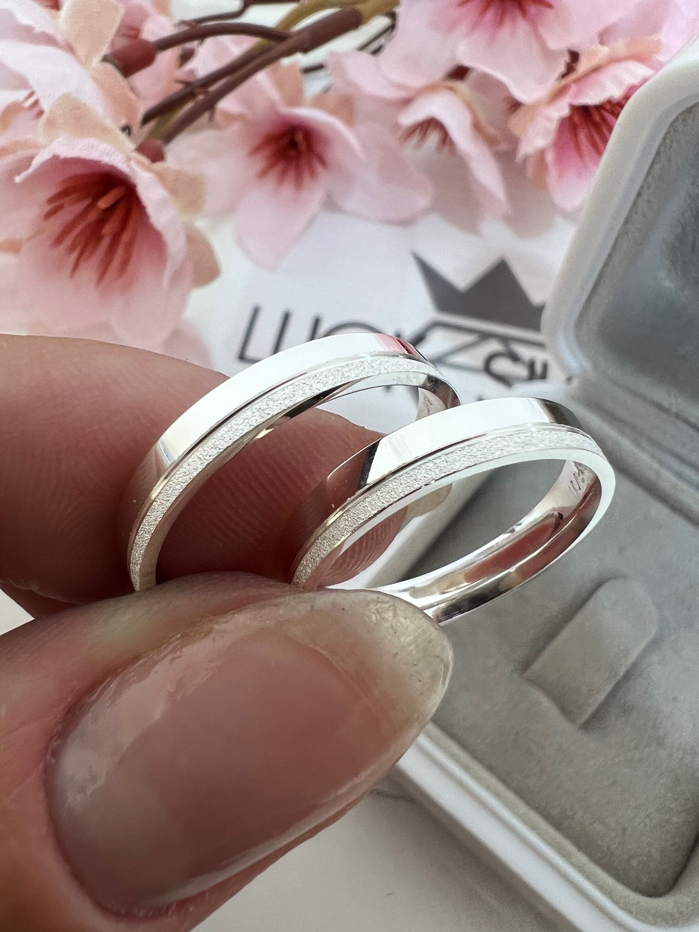 Alianças 3mm Sioma ♥ Namoro e Compromisso Prata 950