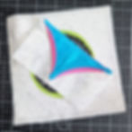 My sample folded, flanged flying geese