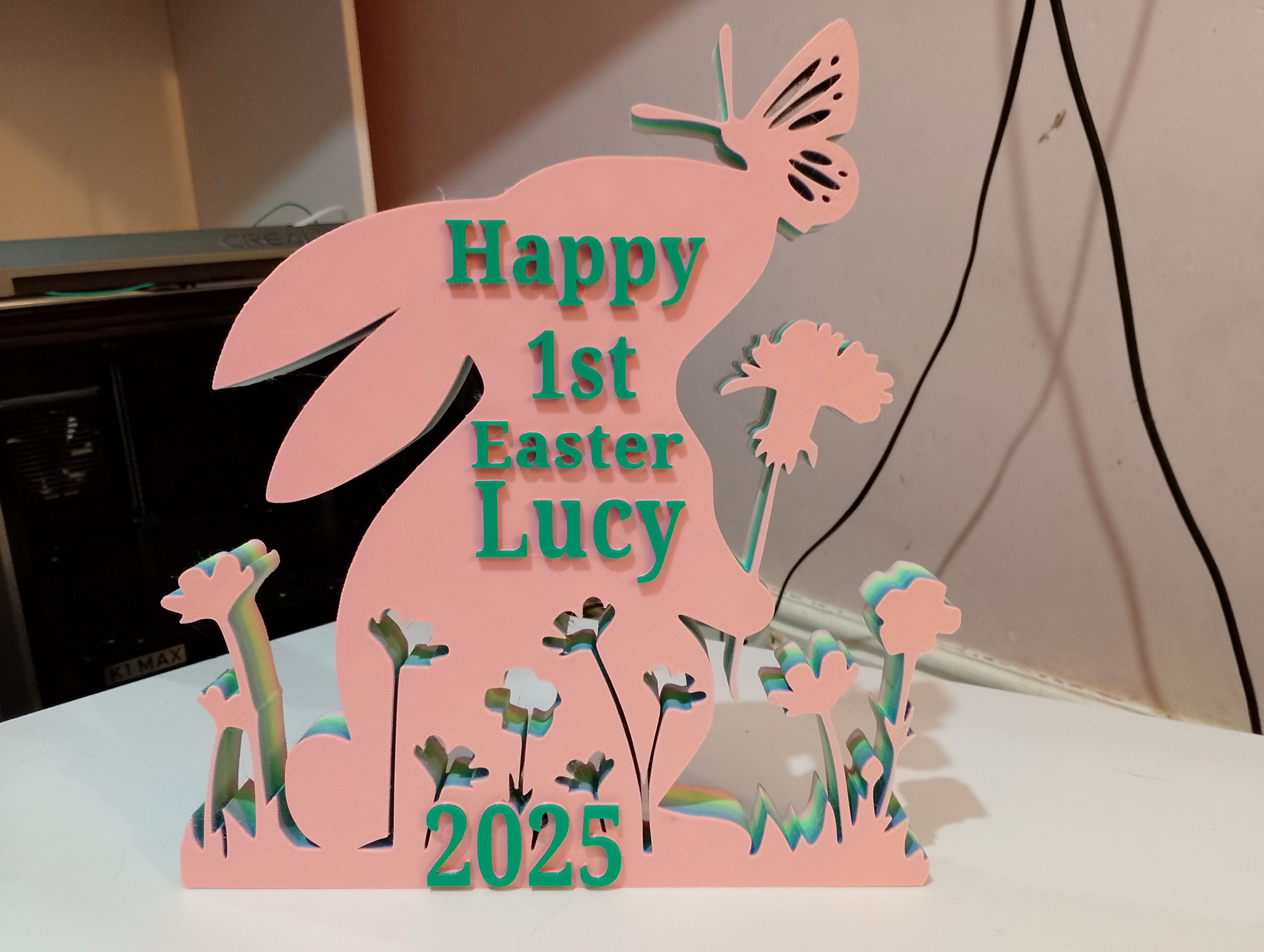 3D Printed First Easter Bunny Silhouette