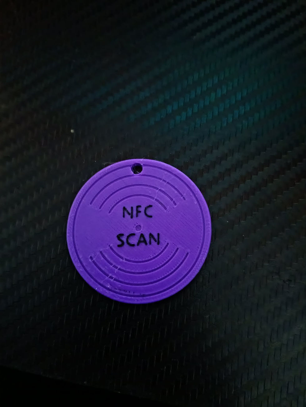 Thumbnail: 3D Printed Circular Ridge Design NFC Scan Tag Key Ring
