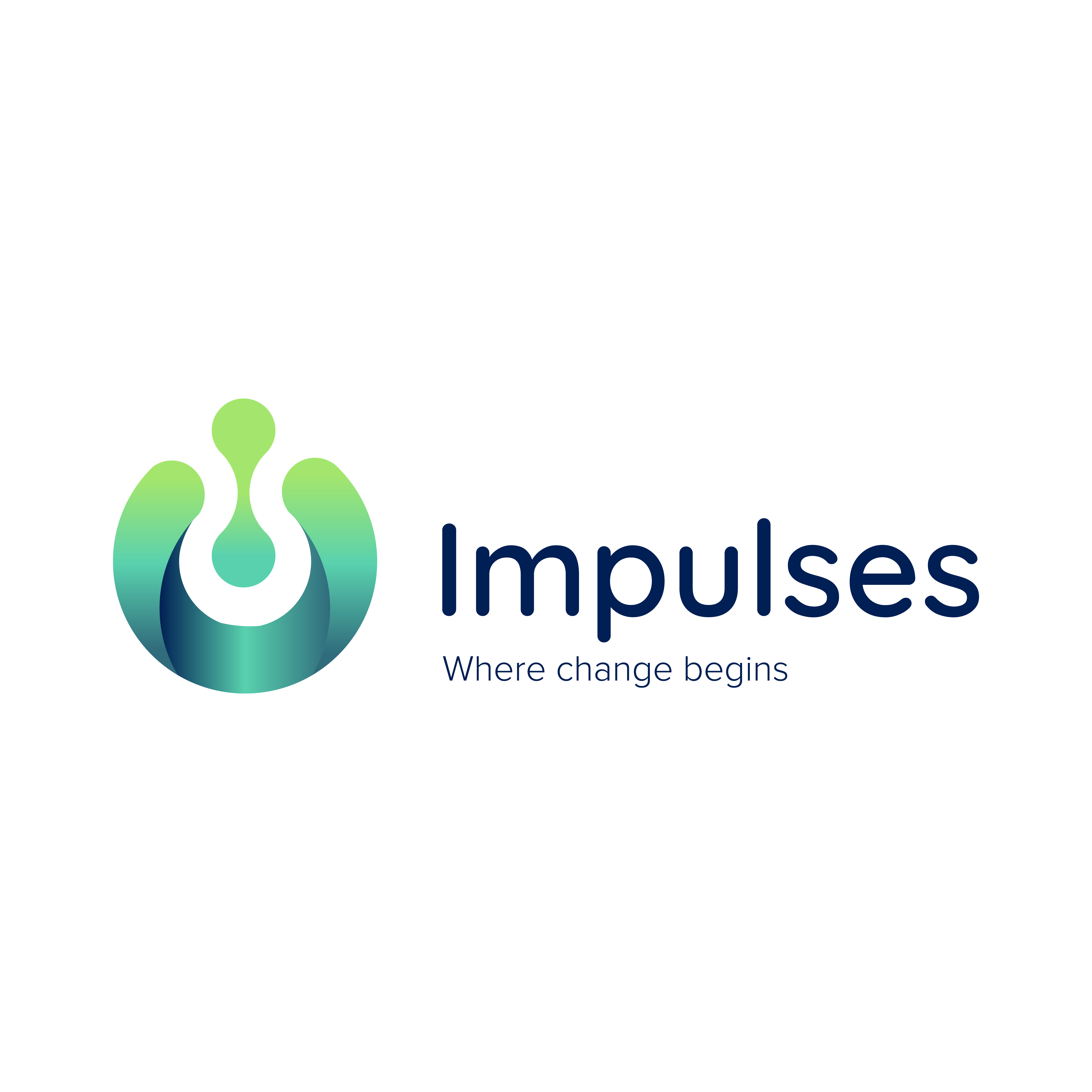 Logo van Impulses met slogan ‘where change begins’ – begeleiding in digitale transformatie en AI
