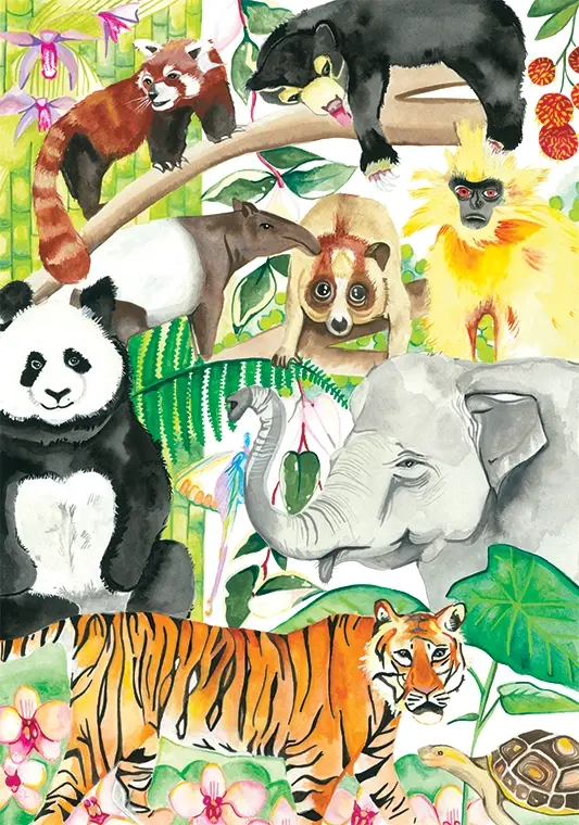 Tropical Jungle Animal Fine Art Print
