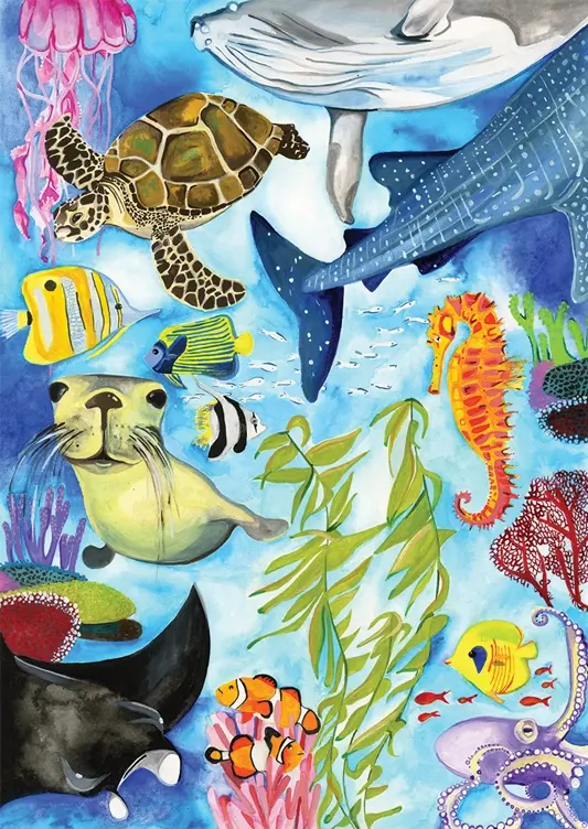 Watercolour Ocean Fine Art Print