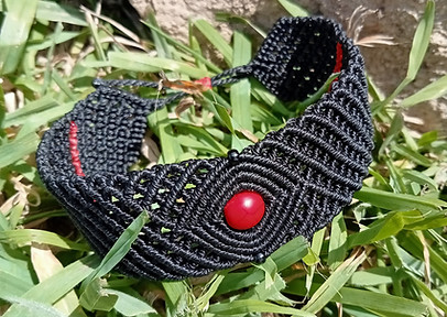 bracelet manchette micro macramé artisanat fait main
