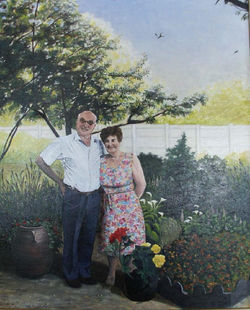 "Mes grands parents" 65X54cm