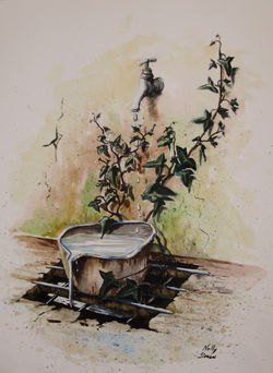 "Goutte à goutte" 36 x 48 cm