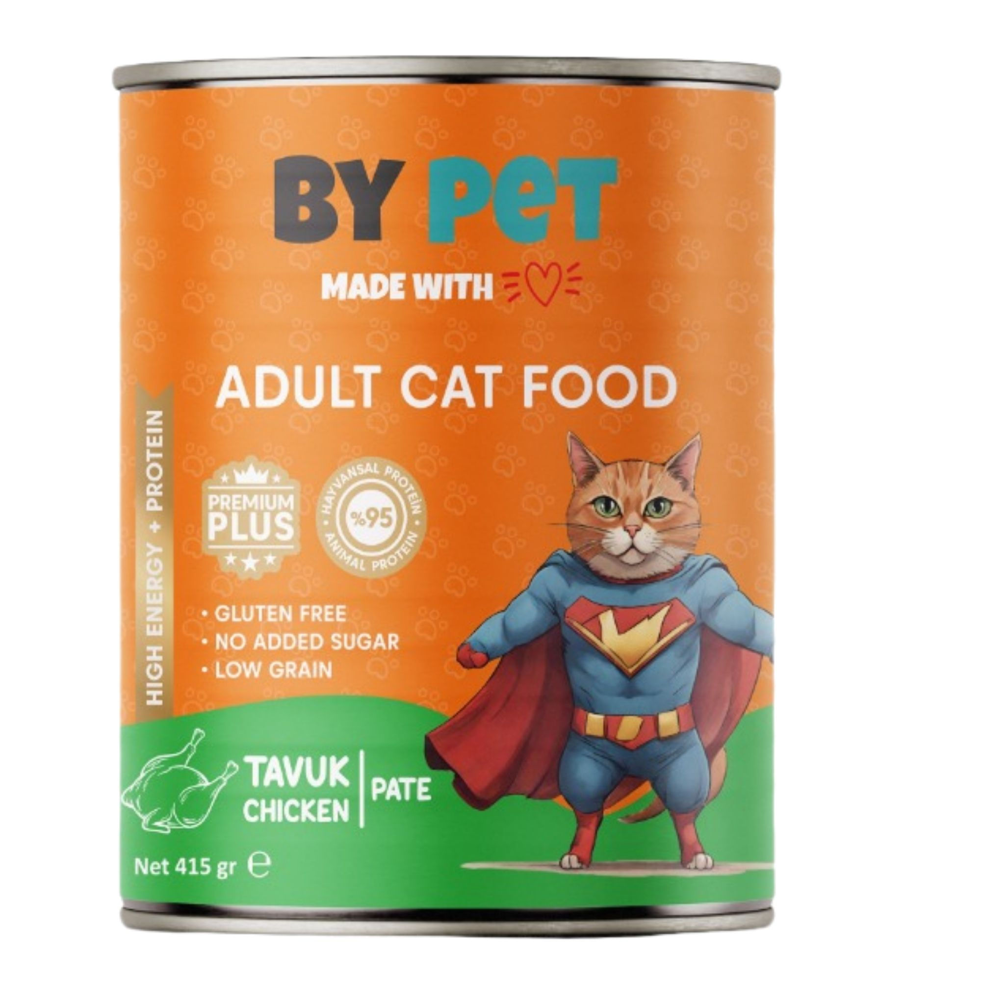 Bypet Tavuk Etli Yetişkin Kedi Konserve Yaş Mama 400 Gram (Pate)