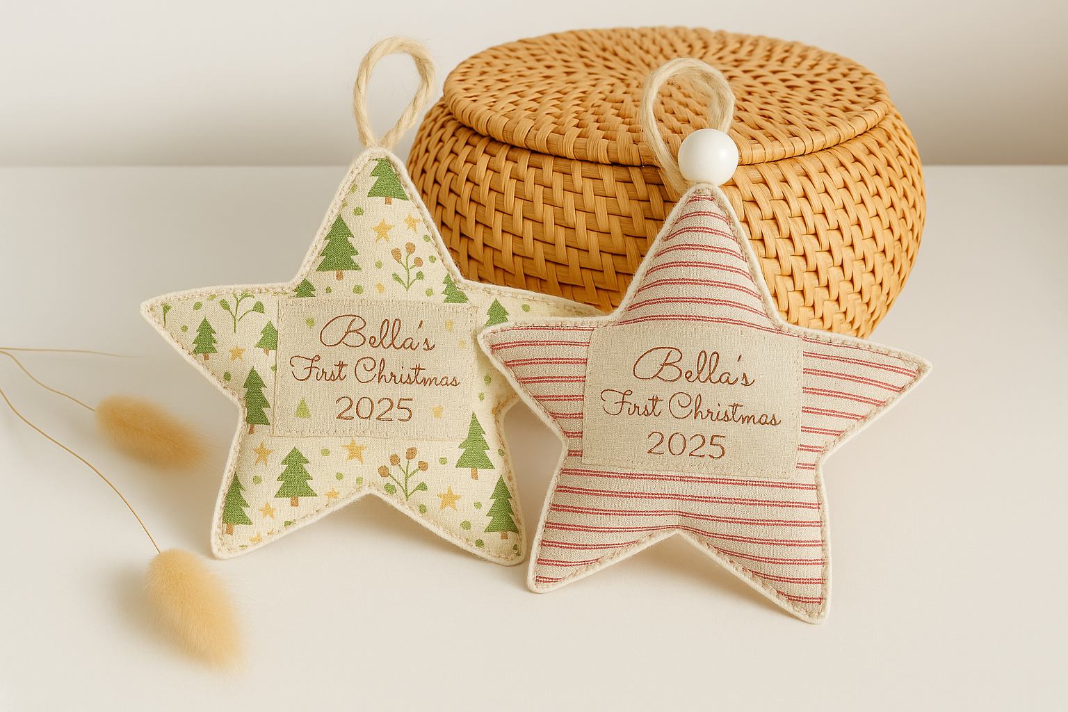 PERSONALIZED Linen Slogan Labels | Christmas Iron-on Labels