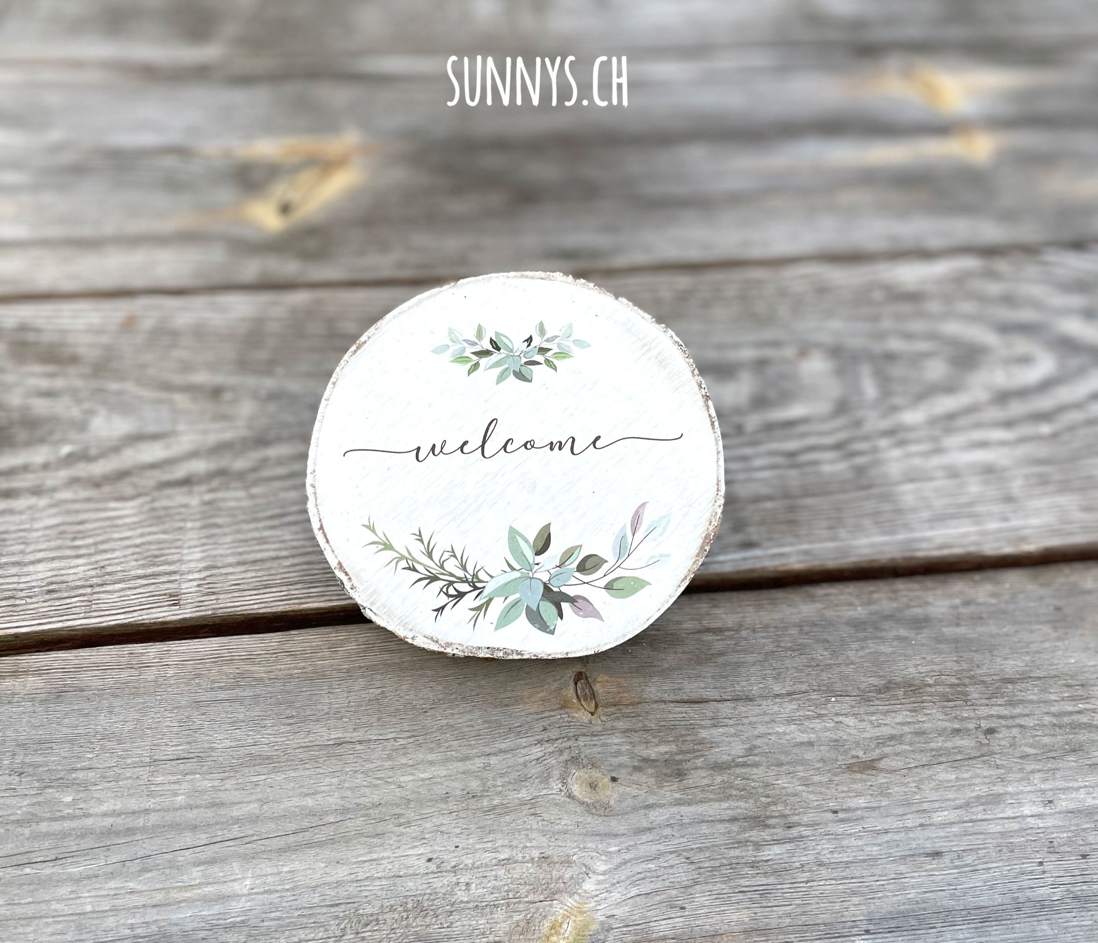 Holzscheibe WELCOME
