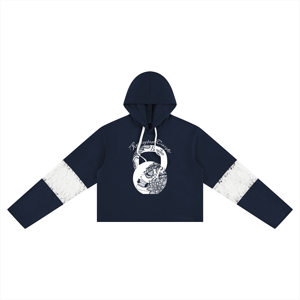 Thumbnail: Women’s Cropped Lace-Panel Hoodie