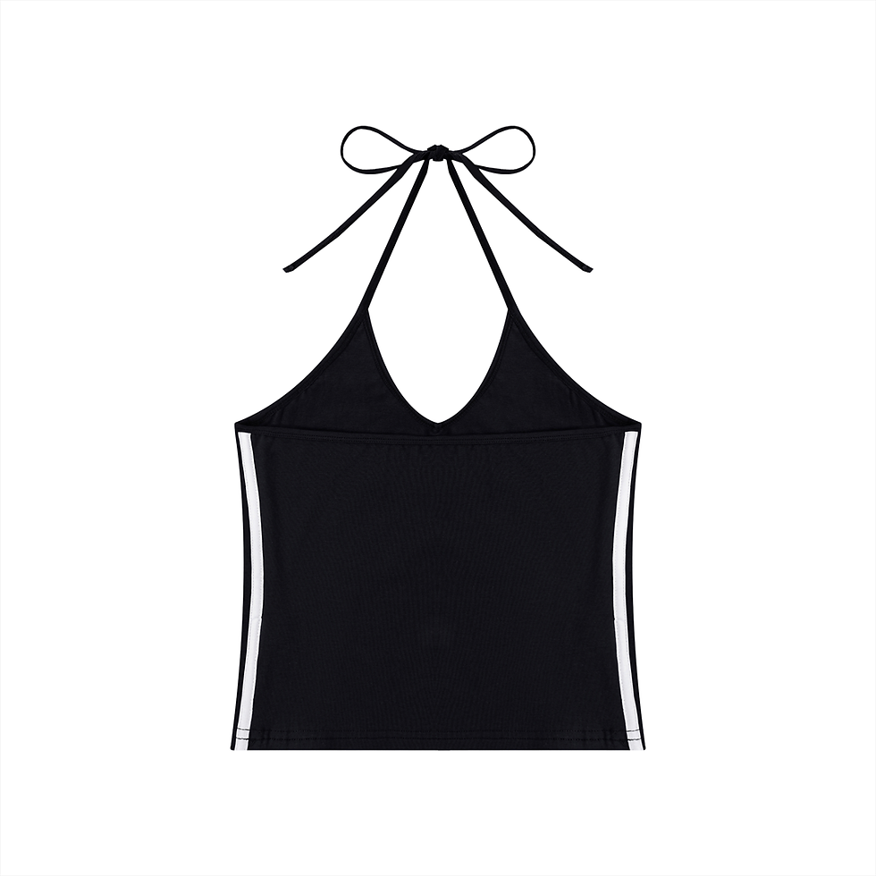 Thumbnail: Women's Color Block Halter Crop Tank Top