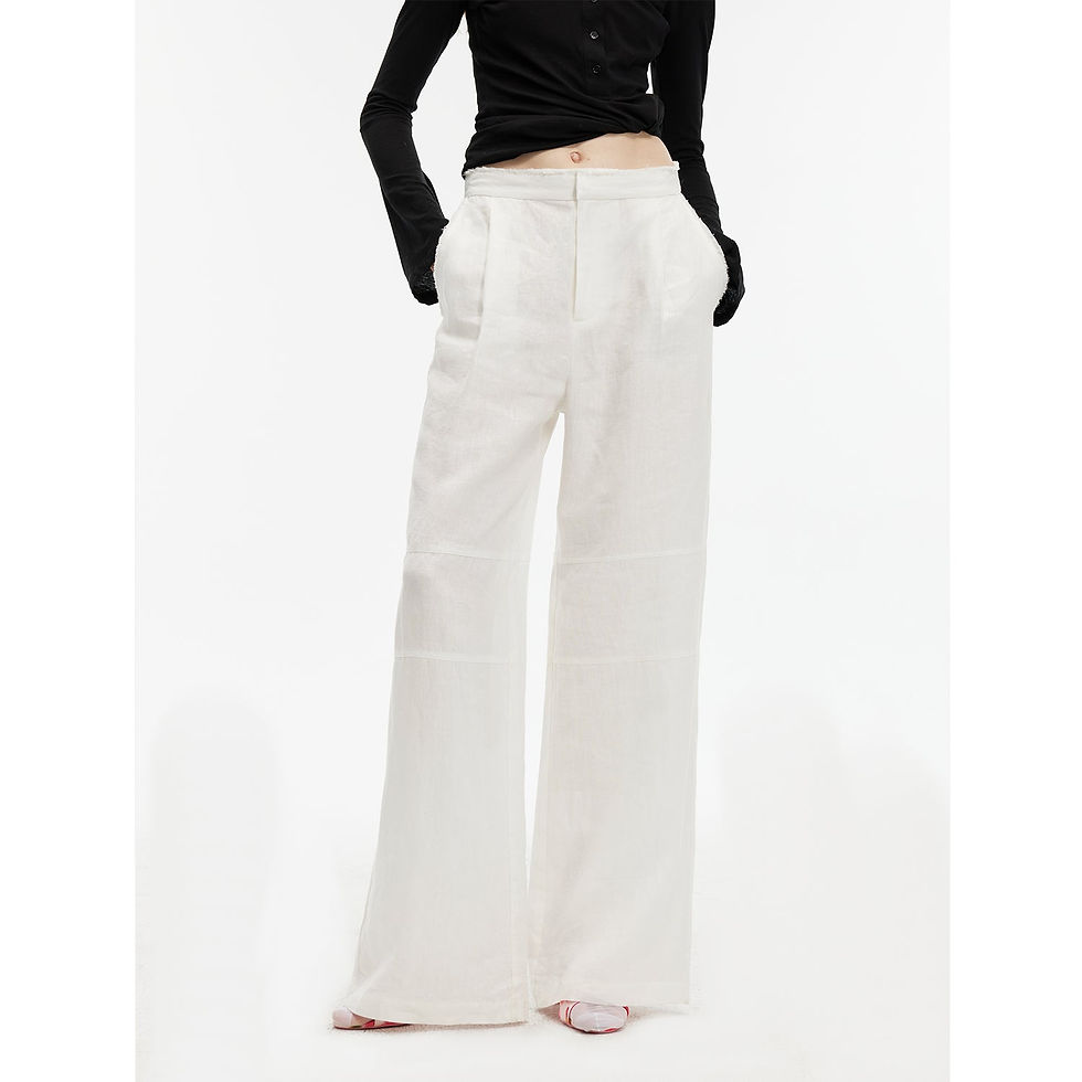 Miniatura: "Diary of an Old Friend" Customized Breathable Ramie Oversize Suit Vest Set