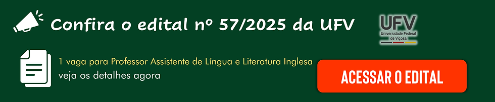 Edital do Concurso Docente UFV 2025 Língua e Literatura Inglesa