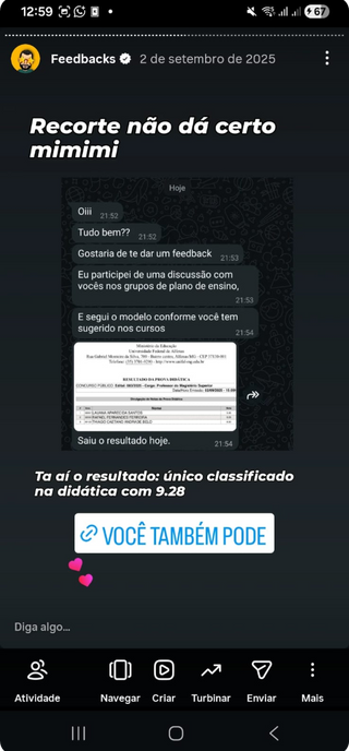 Depoimento UFAL plano de aula que encanta