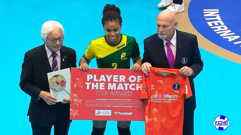 Bruna de Paula, Melhor Jogadora da Partida, Brasil x França (foto reprodução)