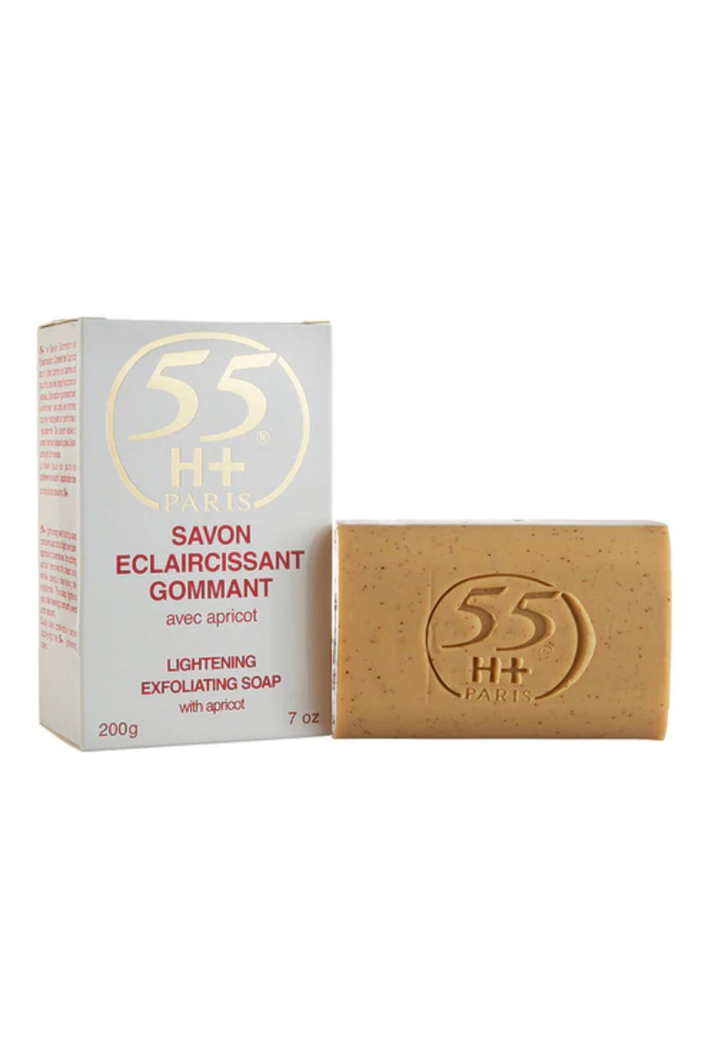 55 H+ Lightening, Exfoliacting Soap with Apricot.