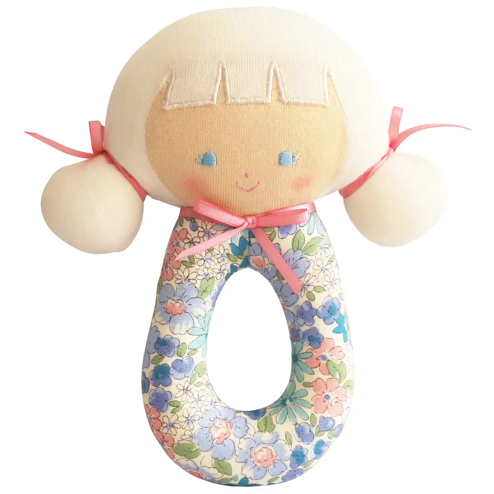 Audrey Grab Rattle - Liberty Blue 16cm