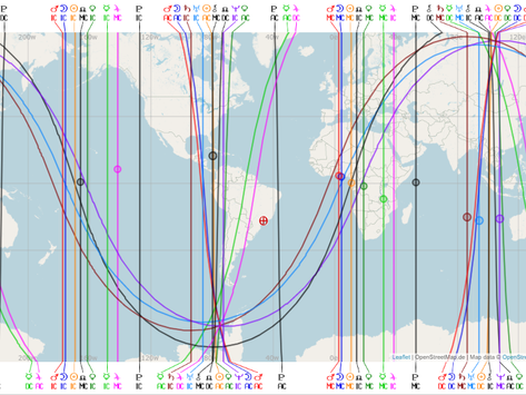 How many miles does an astrocartography line operate?