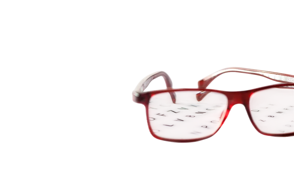 Red Glasses Focused