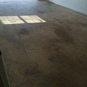 Greasy garage floor- before