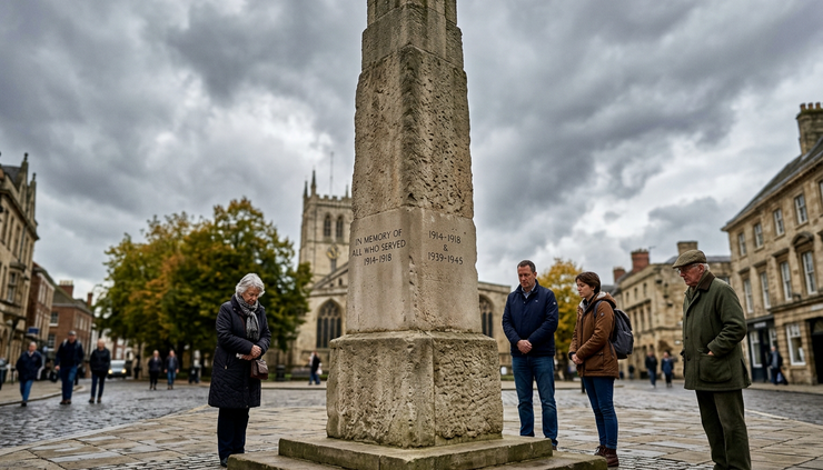 Low-angle view of a public monument under a cloudy sky