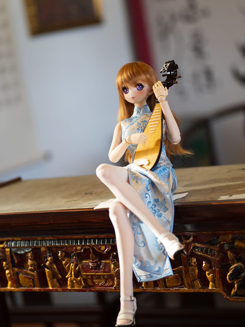 サムネイル： DD・DDdy・smartdoll／スカイブルー・花と蔦模様