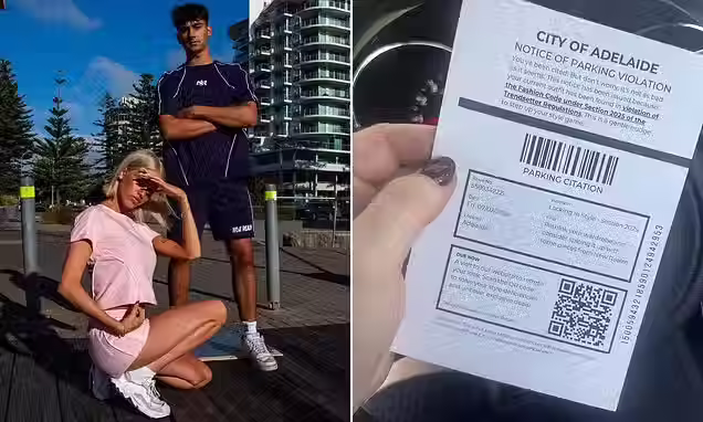 Close-up of New Realm Clo fake parking fine on car windshield during guerrilla PR stunt in Adelaide