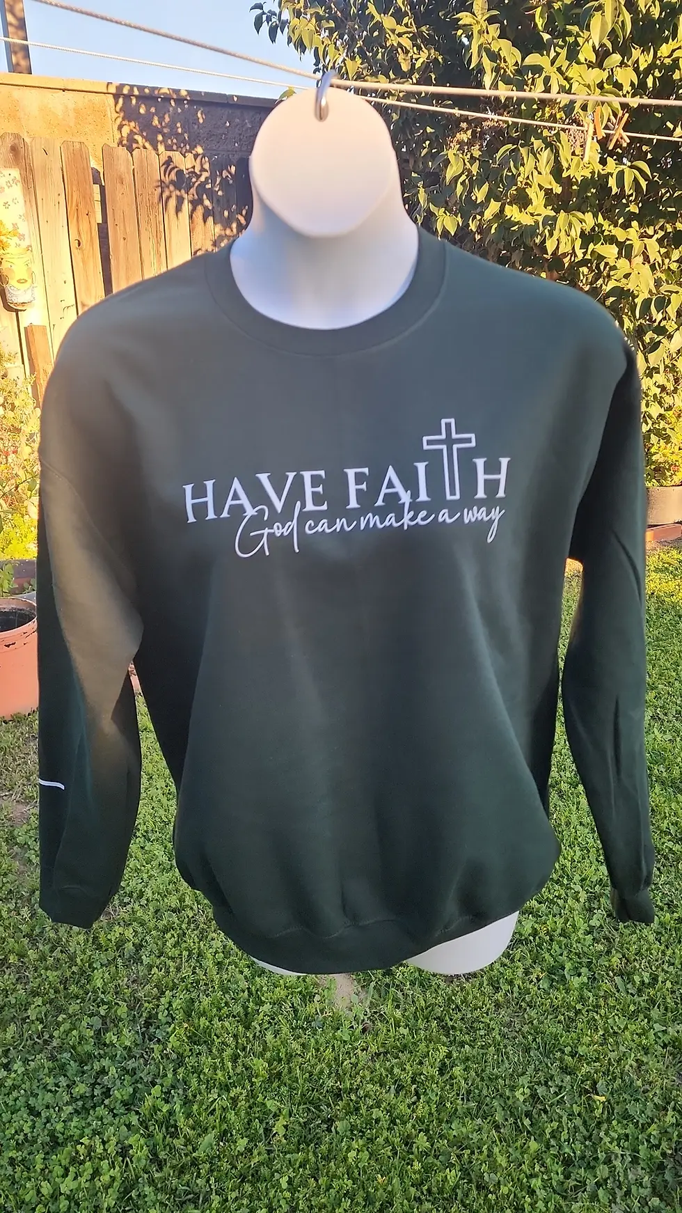 Thumbnail: Have Faith God Crewneck Sweatshirt