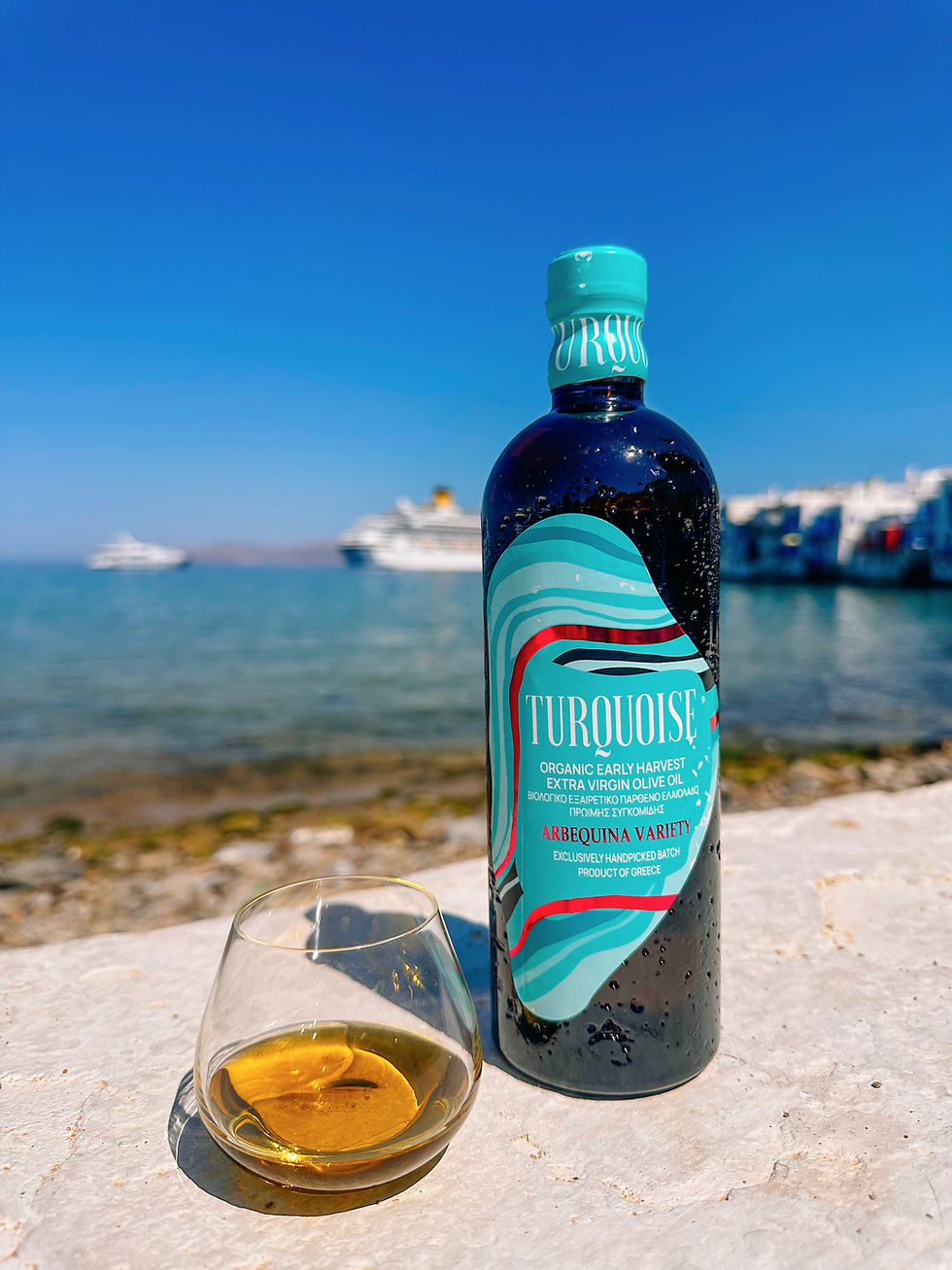 turqoise olive oil arbequina chalkidiki mykonos olive oil tasting
