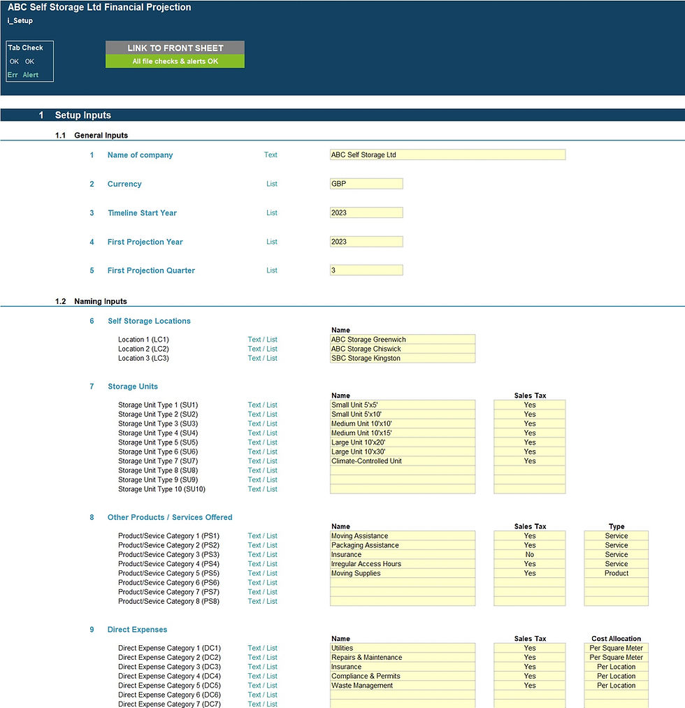 Thumbnail: Self Storage Business 10-Year Financial Projection - Excel Models