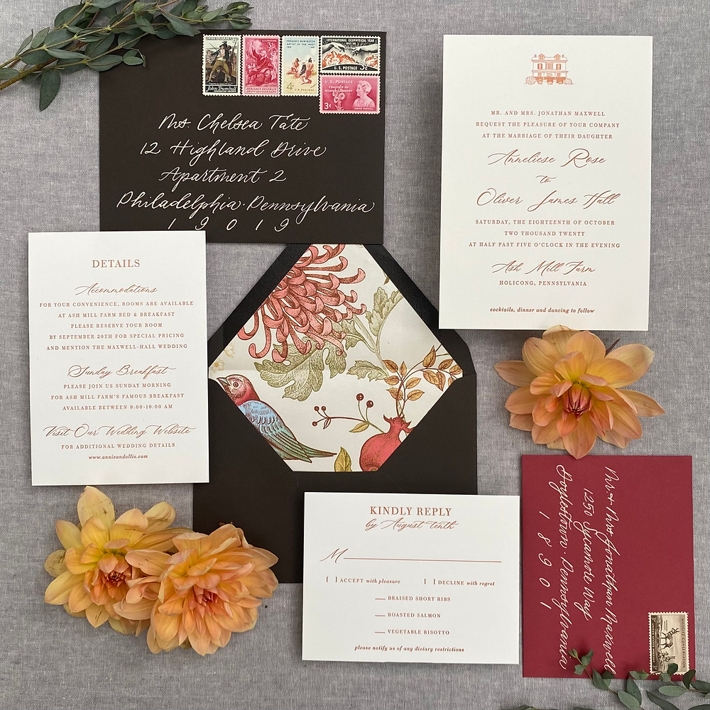 Fall Wedding Stationery suite by Stone Hill Paperie