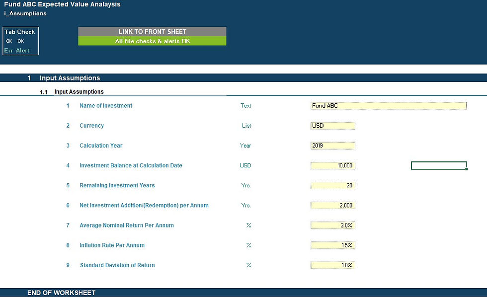 Thumbnail: Investment return excel model setup