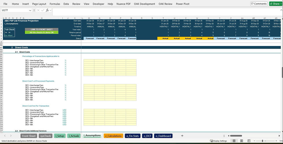 Thumbnail: Payment Service Provider (PSP)  5-Year 3 Statement Financial Projection Model